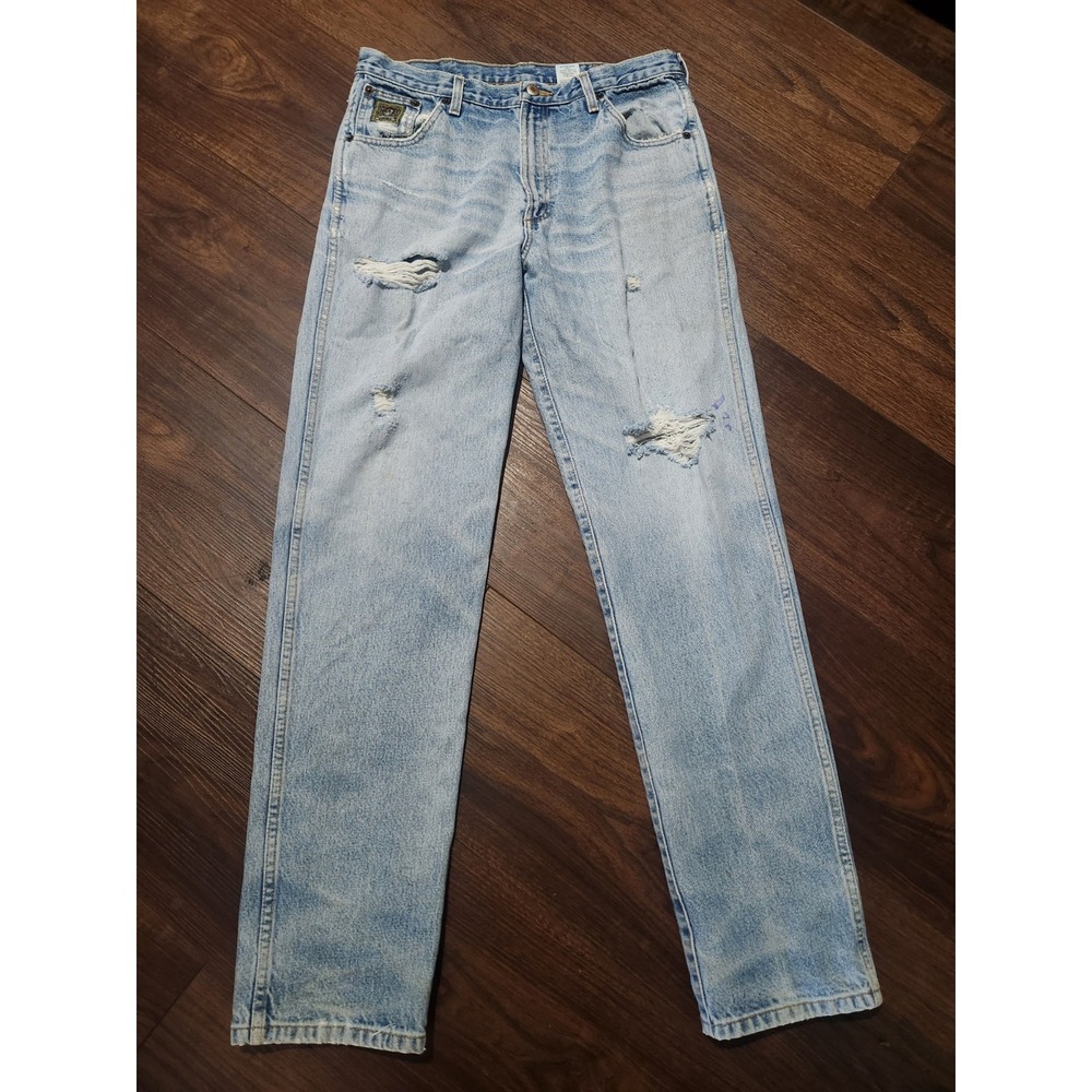 Cinch Men's Relaxed Light Blue Distressed Jeans